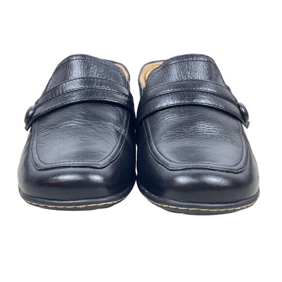 Björndal Women's Black Leather Gena Backless Slip On Comfort Clog Shoes Sz 8.5M - Picture 3 of 9